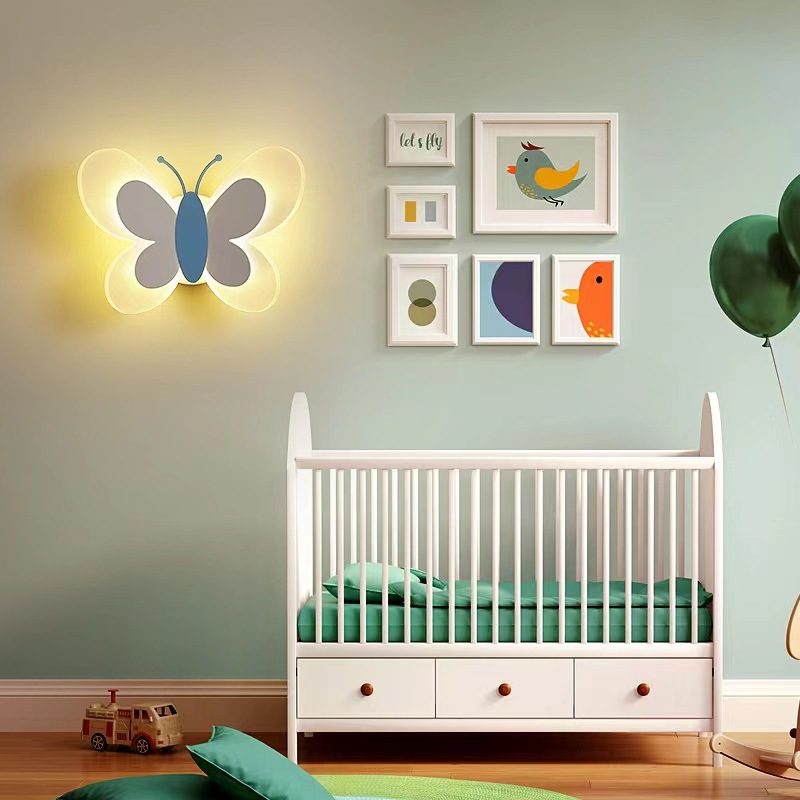 Modern LED cartoon sconce for children's room for bed