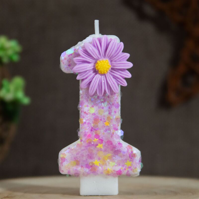 Cross-Border Xiyin Amazon Digital Candles 0-9 Purple Daisy Cake Custom-Made Baby Girl's First Birthday Candles Cross-Border Xiyin Amazon Digital Candles 0-9 Purple Daisy Cake Custom-Made Baby Girl's First Birthday Candles
