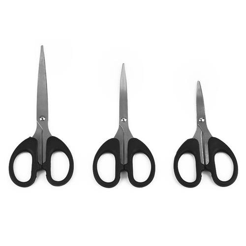 Stationery scissors, office home kitchen sewing paper scissors, large, medium and small thread cutting heads, stainless steel hand art scissors