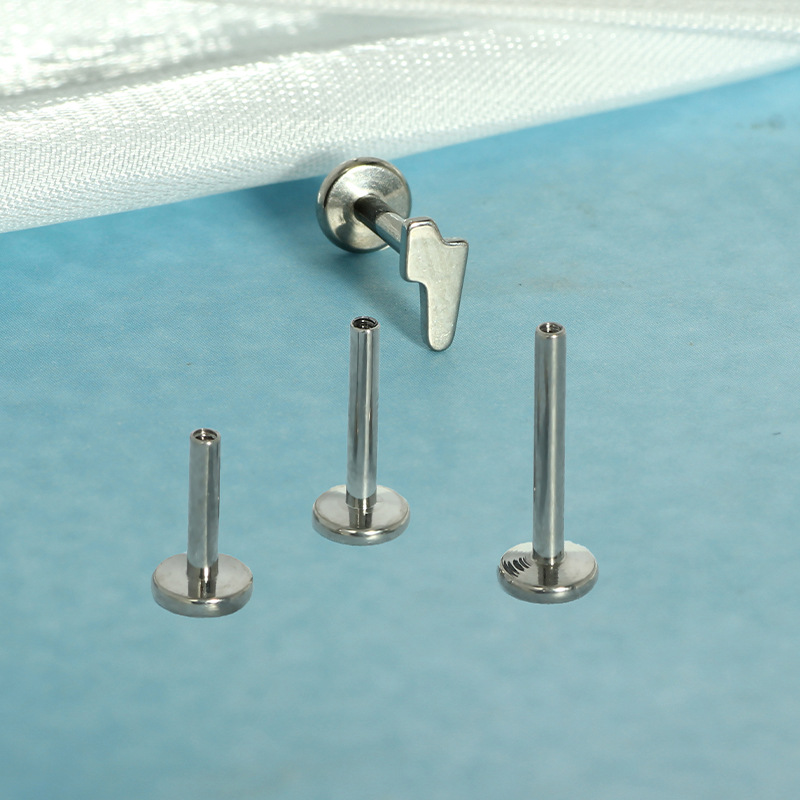 G23 Titanium Cross Heart Lightning Moon Star Inner Thread Lip Barbell/Ear Stud Piercing Jewelry detail image 8