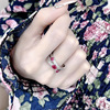 Small design universal advanced ring with stone, with gem, light luxury style, on index finger