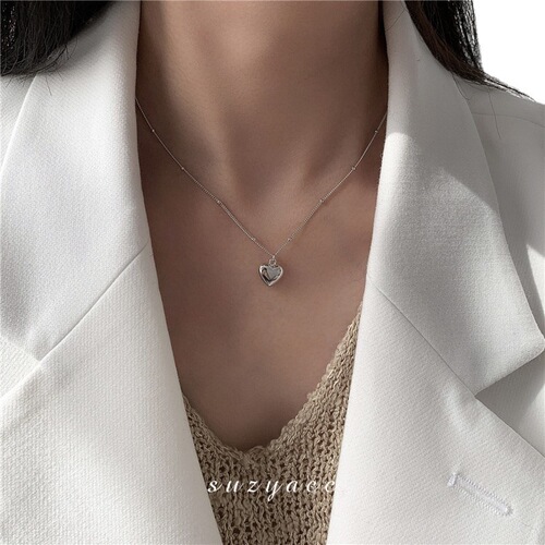 New European and American style ins fairy minimalist internet-famous heart-shaped pendant clavicle chain necklace, versatile trendy necklaces