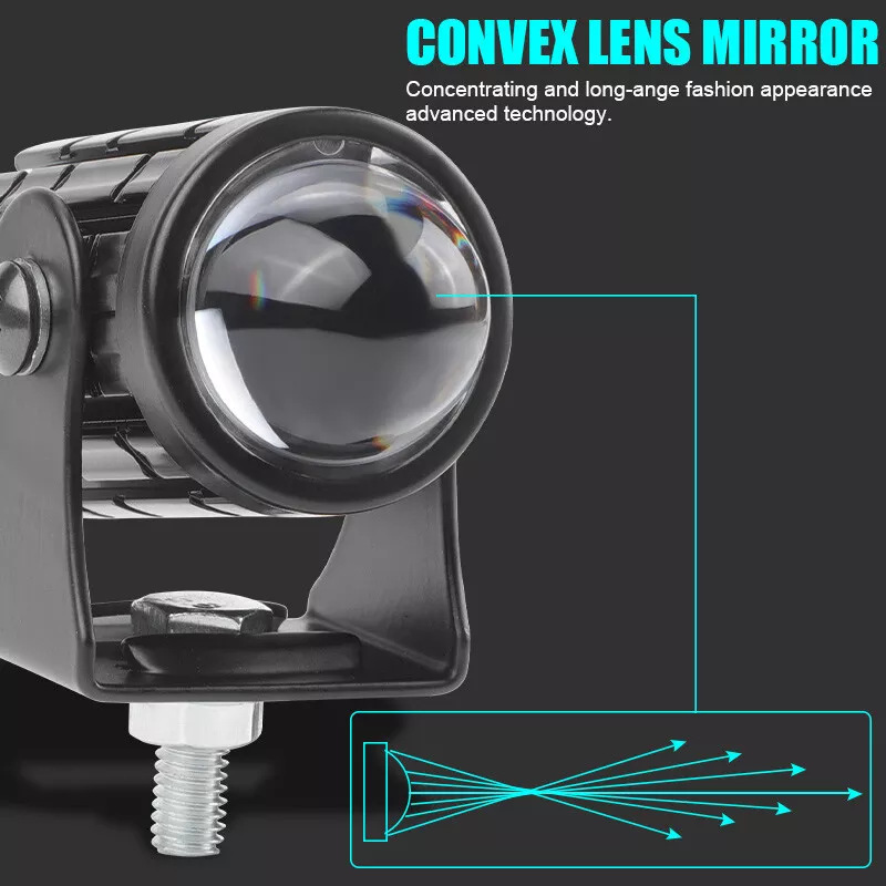 Motorcicleta eléctrica transformada led faro bicolor pequeño mini motor eléctrico super brillante faro exterior faro de trabajo faro