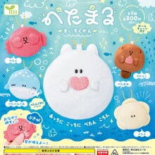 现货日本正版YELL 扭蛋玩具 扁圆豆豆眼海洋动物毛绒挂件