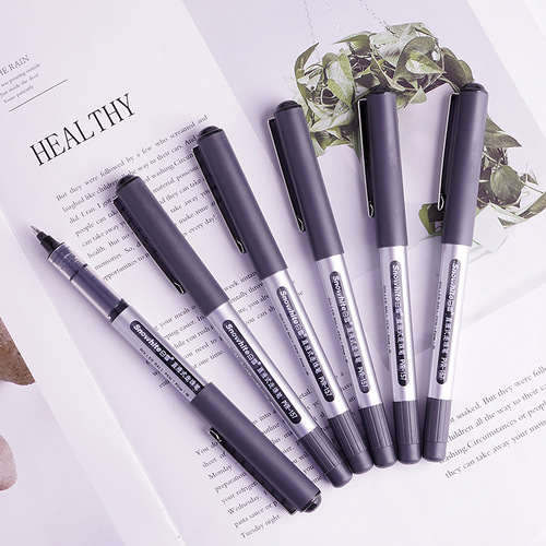White Snow 157 Ballpoint Pen 0.7mm Black Bold Straight Liquid Ink Pen Office Accounting Thick Tip General Writing Pen