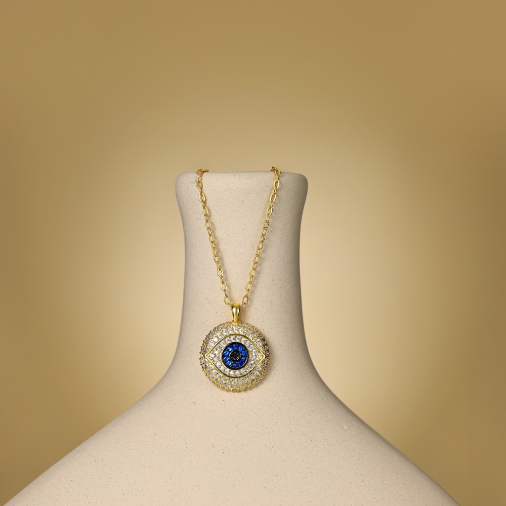 7g Weight 925 Sterling Silver Pendant Material Zircon Inlay Material Pendant Necklace Classification 925 sterling silver Chain Material cable chain Chain Type 1 Piece Quantity Daily Occasion 925 Sterling Silver Material Palm, Eye Pattern Women's Gender Hollow Out, Inlay Design Simple Style, IG Style Style 925 Sterling Silver Zircon Cable Chain Hollow Out Inlay Palm Eye Pendant Necklace 57