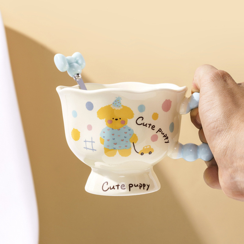 Ins風網赤熊マグカップ高颜値カップ陶磁器カップルカップ女子誕生日プレゼントお土産|undefined