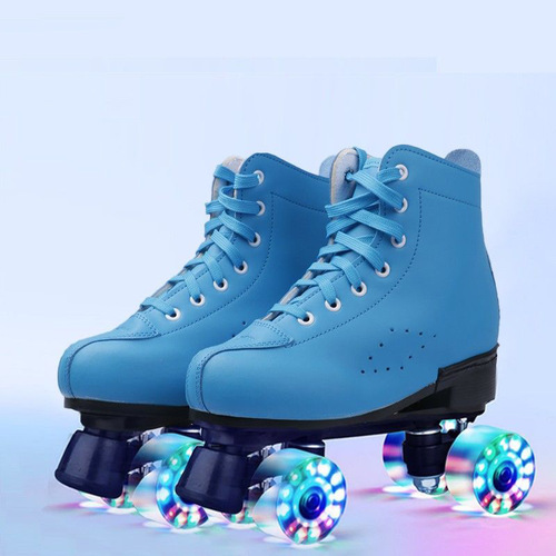 Cross-border special supply for adult double row skates, children's four-wheel skates, adult men's and women's roller skates, roller skates flash