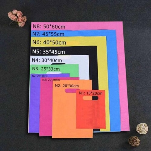 pe clothing handbags with logo printable gift portable plastic shopping bags wholesale flat mouth handbags