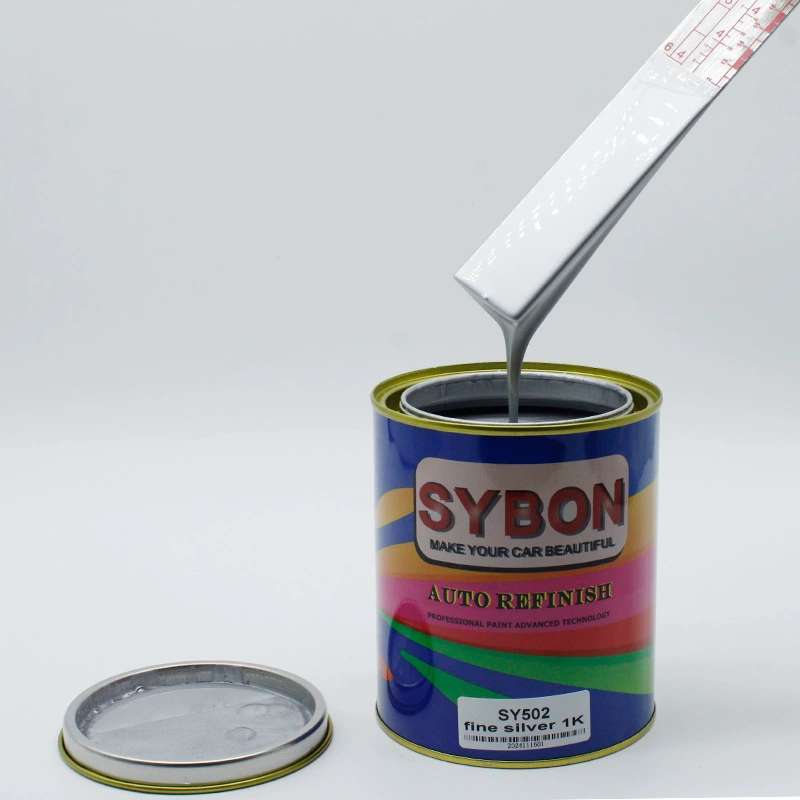 Экспорт внешней торговли Сильная атмосферостойкость, высокая укрывающая способность, цвет SY502 тонкая серебряная краска для автомобилей 1K источник прямых продаж