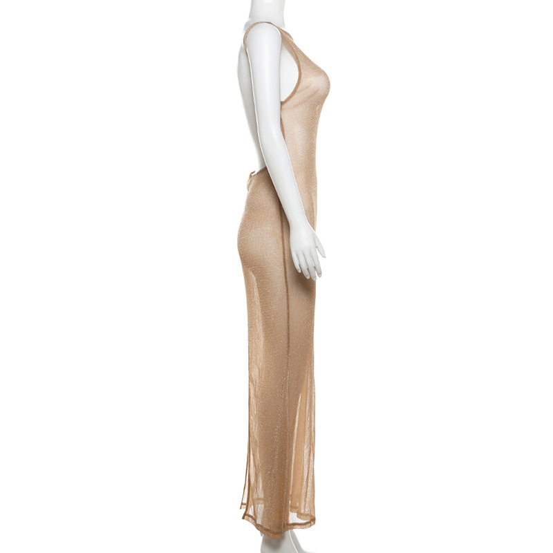 119g Weight Maxi Long Dress Dress Length Type Sleeveless Sleeve Length Bodycon Dress Dresses Type Spandex, Polyester Fabric Type Mid Waist Waist Line Holiday, Party Occasion Boat Neck Neckline Slim Fit Type Glittery, Solid Color Pattern Summer, Spring Season Women's Gender Backless Design Vacation, Sexy Style Wholesale Women's Vacation Sexy Backless Glittery Solid Color Holiday Party Boat Neck Sleeveless Bodycon Dress 17