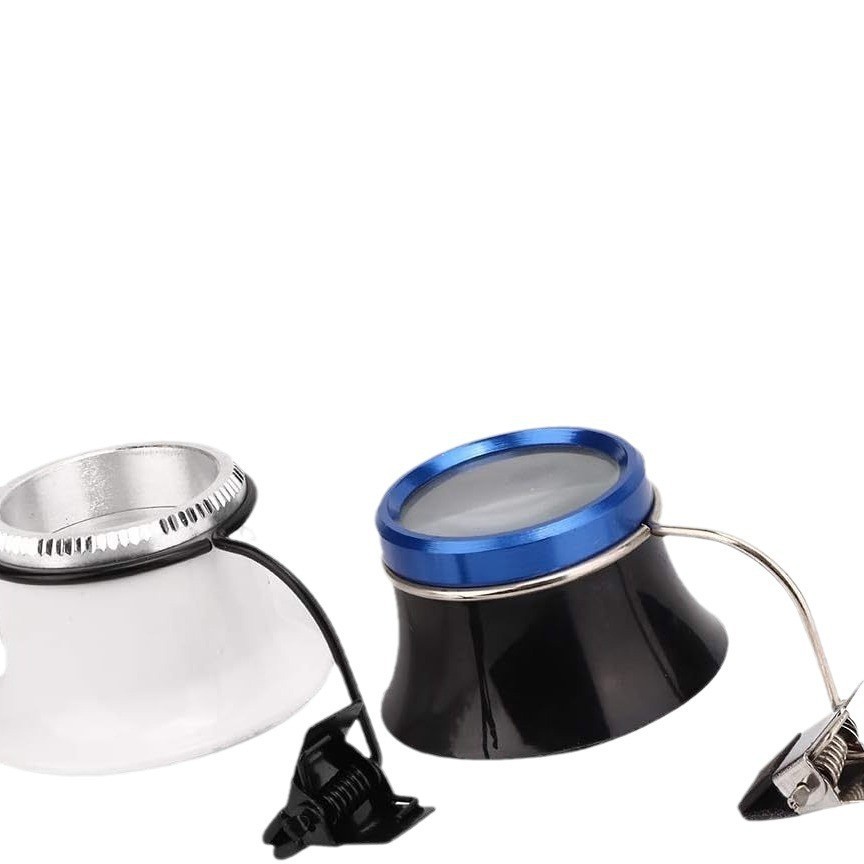 修表工具 放大镜 目镜 5X10X 2pc放大镜组合 2个装带夹寸镜放大镜