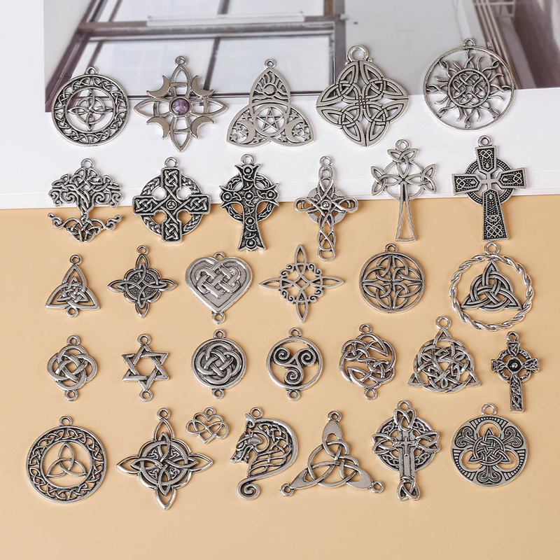 Retro style Celtic knot pendant six-pointed star cross pendant diy necklace personalized simple jewelry accessories