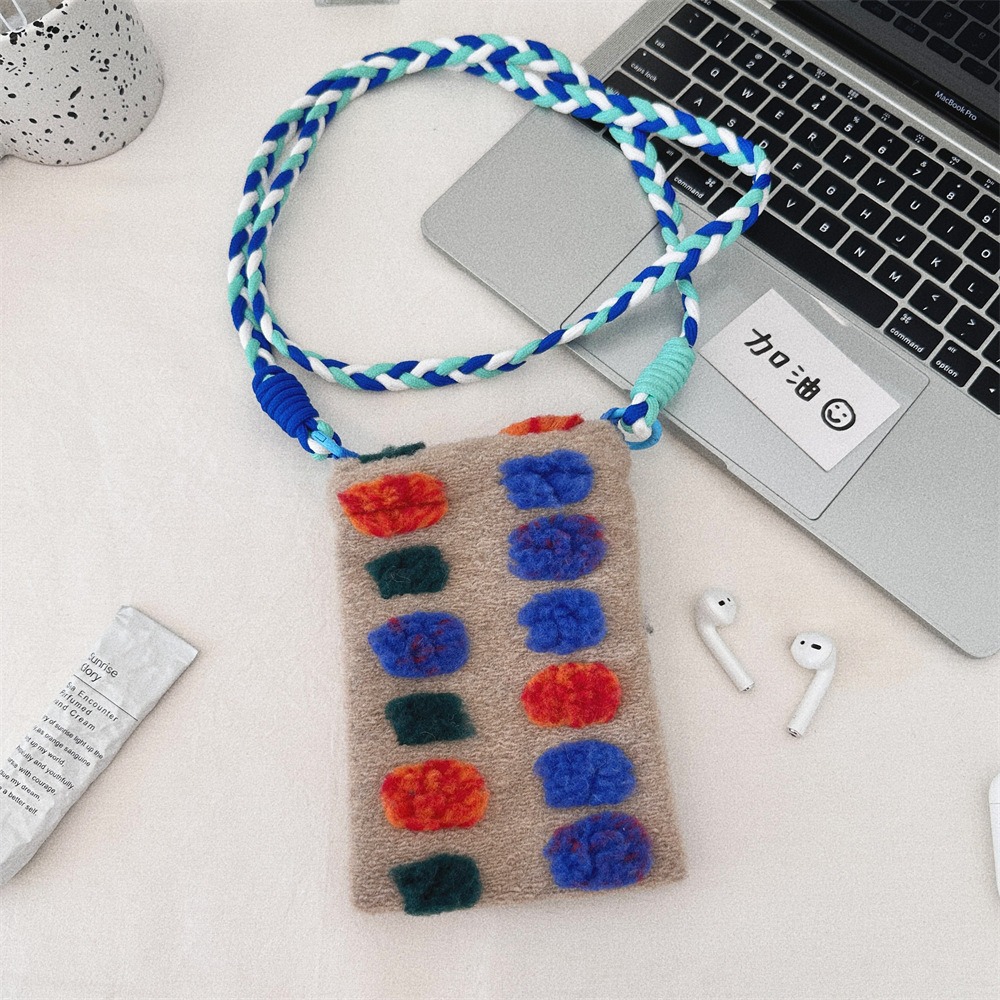 컬러풀한 플러시 휴대폰 가방