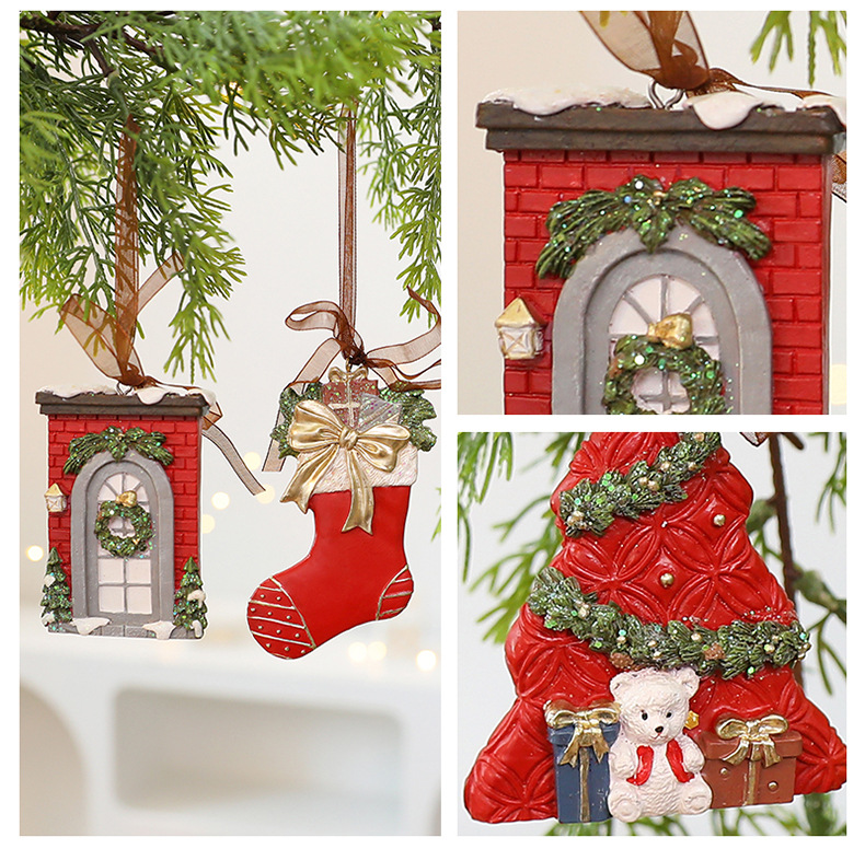 Klasik Noel Süsü Seti - El Yapımı Reçine Tatil Süslemeleri (Vintage Esintili, 10 Benzersiz Tasarım, Kırılmaz ve Hafif)_voghion.com