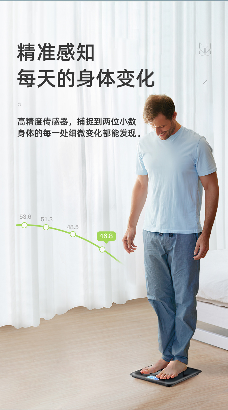 Household USB Charging Digital Scale 30*30cm Large Platform Thickened Tempered Glass Accurate Adult Weight Scale