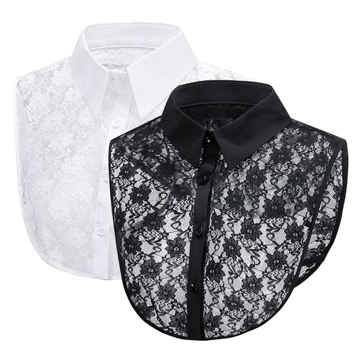 Korean Lace Blouse Fake Collar Retro White Pointed Collar Half Body Lace Fake Collar