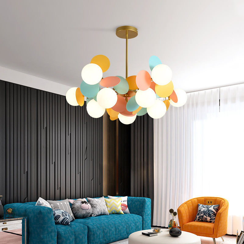 Modern Nordic Warm Pendant Light Ceiling Lamp Creative Personality Living Room Dining Room Light Macaron Instagram Room Lamp