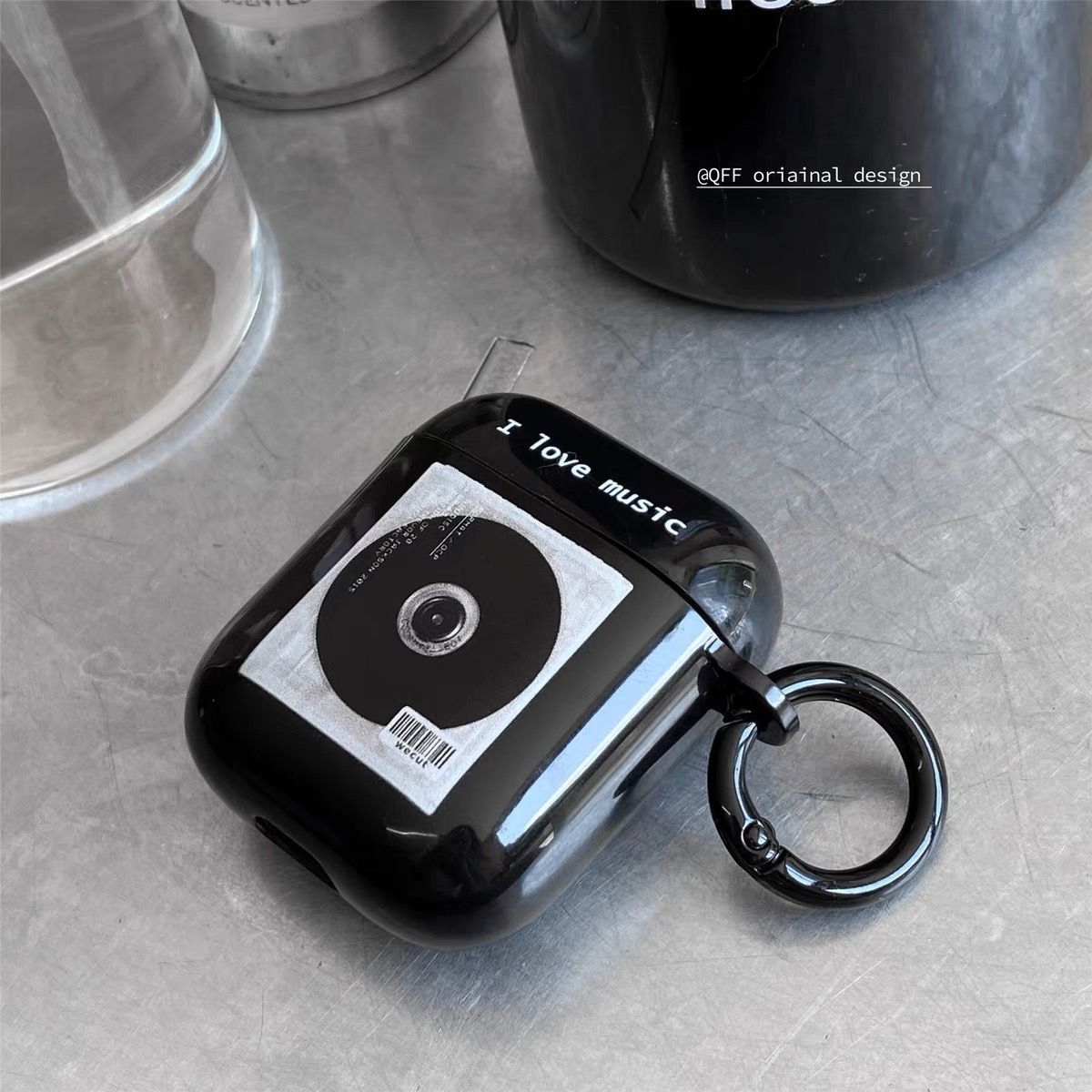 Aplicable para Apple Airpods Pro3 auriculares coreanos ins retro CD AirPods 4 funda negra