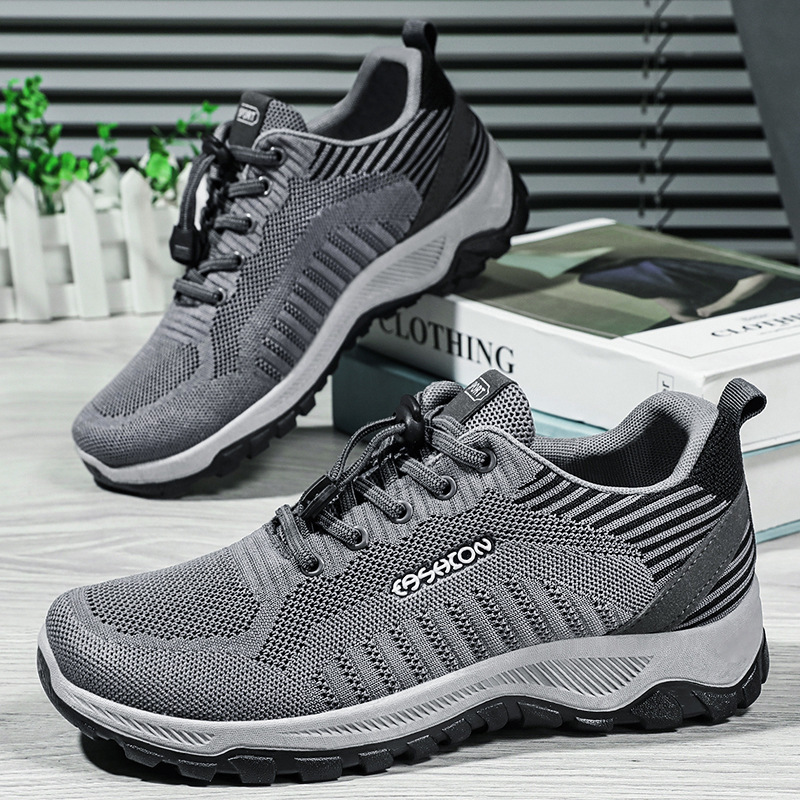 Zapatos de movimiento para hombres con suela suave, zapatos deportivos de tejido de verano 2026 nuevos zapatos de una sola forma cómodos zapatos de red transpirables casuales coreanos