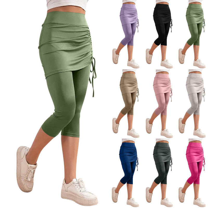 2025 European and American Cross-Border Export New Women's High-Waisted Summer Pure Color Slim-Fitting Pleated Cropped Pants