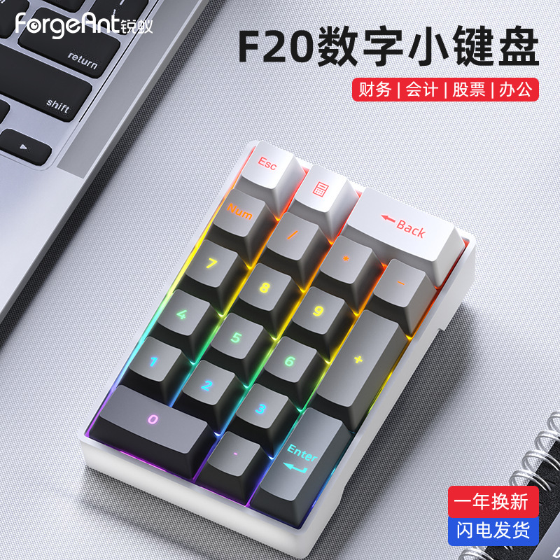Ruiyi F20 デジタルメカニカルキーパッド有線 20 キーラップトップ外部ミニポータブル財務オフィス|undefined