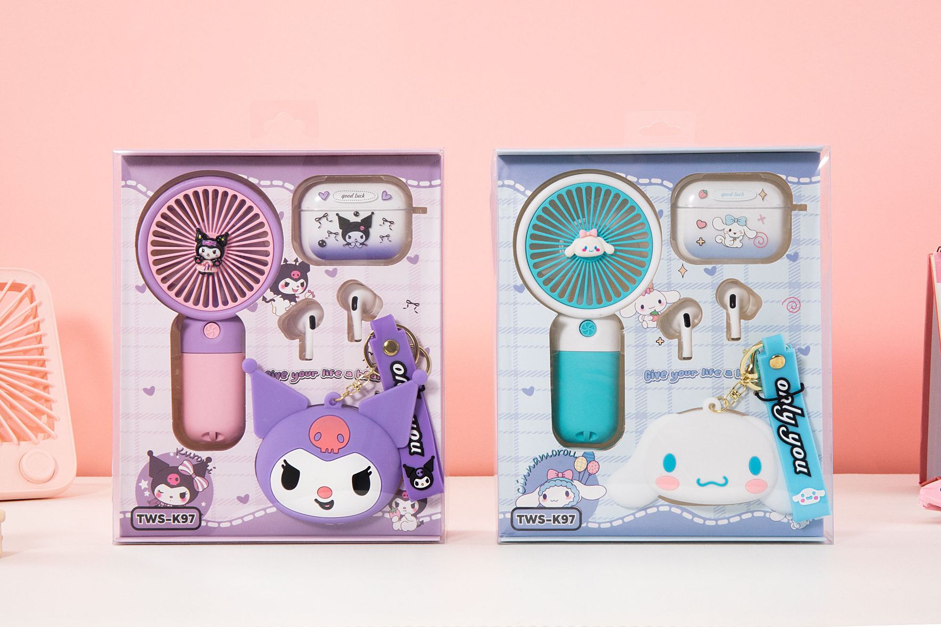 Çapraz Sınır Yeni Model TWS Kulak İçi Kablosuz Bluetooth Kulaklık 5.4 Karikatür Silikon Koruma Kılıf El Tipi Küçük Fan Seti