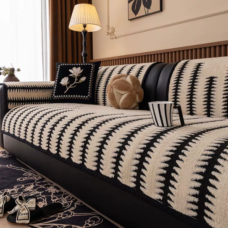 Легкая роскошная высококачественная подушка для дивана, осенне-зимняя плюшевая утолщенная подушка, противоскользящий чехол для дивана с защитой от кошачьих царапин, новый чехол 2025 года