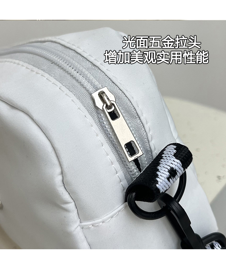 wholesale elegant butterfly simple small bag women's nylon cloth wide shoulder strap underarm bag casual shoulder solid color crossbody bag Item Picture
