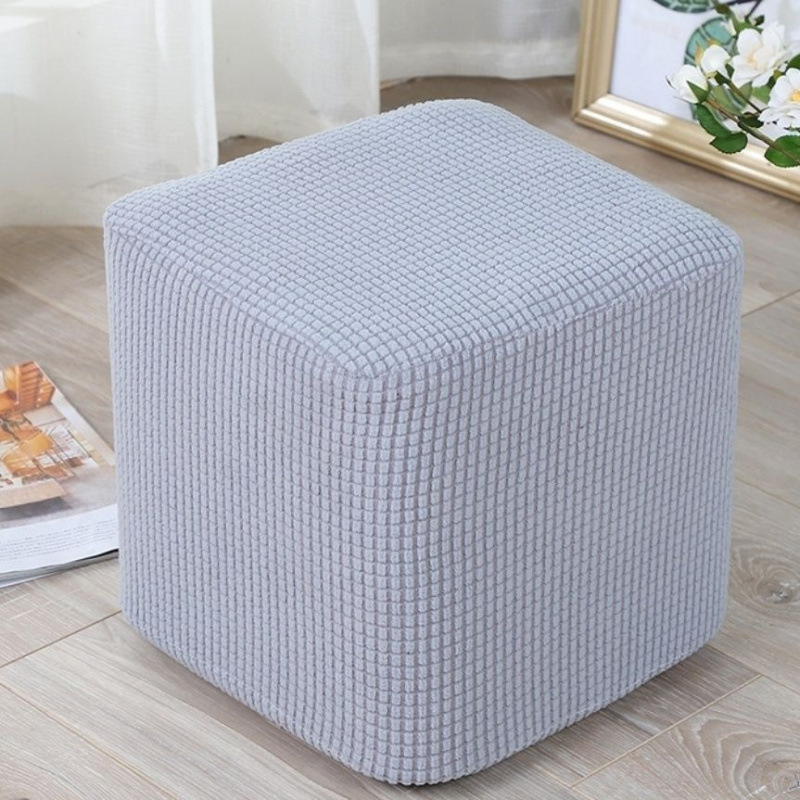 Tela elástica cuadrada de lana para cambiar zapatos taburete cubierta de silla cubierta de maíz cubierta cuadrada cubierta de taburete todo incluido tejido grueso cubierta de cubierta