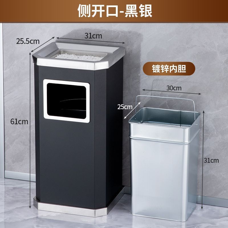 ホテルロビー用ステンレスゴミ箱、ホテル縦型灰皿、クラブショッピングモール廊下エレベーター口消煙バケツ|undefined