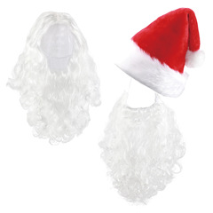 クリスマス帽子サンタクロース白いかつらクリスマスひげサンタクロースセット欧米クロスボーダー専用