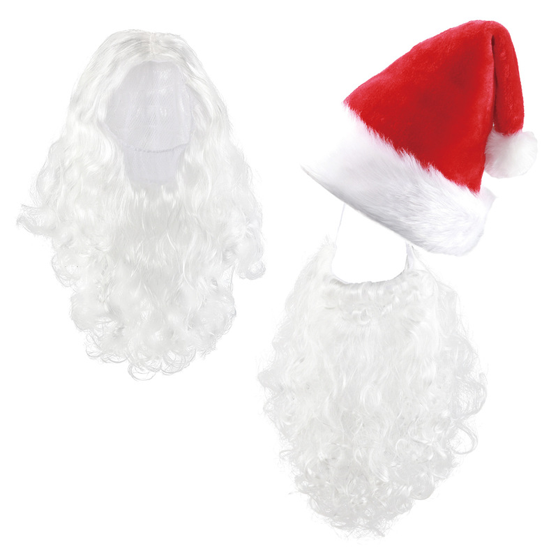 Christmas hat Santa Claus white wig Christmas beard Santa Claus suit Europe and the United States cross-border exclusive
