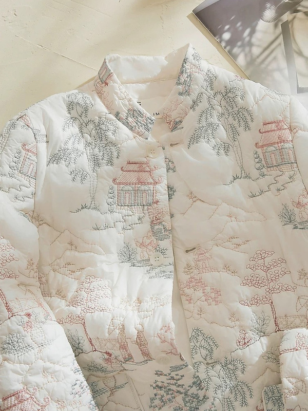 重工冬服棉袄刺绣棉服外套女2025秋冬新款高级感秋冬新中式棉衣|undefined
