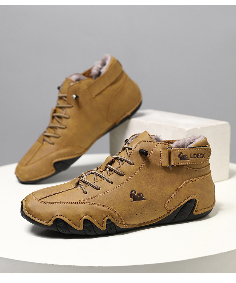 Bốt Martin nam cổ cao lót nhung giữ ấm, giày bông da lộn đế cao su chống trượt — C8008M kaki lót nhung, C8008M màu xám lót nhung, C8008M màu đen lót nhung, F8008M màu hồng lót nhung chi tiết 33