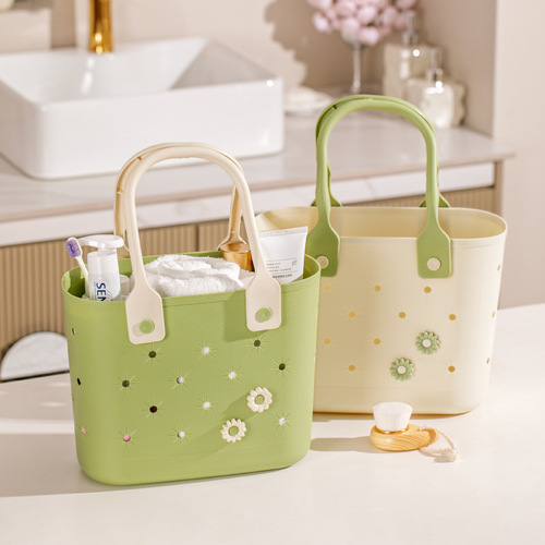 Minimalist Storage Basket Bathroom Shower Basket Home Use Handheld Drainage Storage Basket Student Dormitory Washing Bathroom Basket
