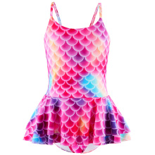 儿童泳衣女童连体裙式游泳衣女孩中大童吊带比基尼温泉美人鱼泳装