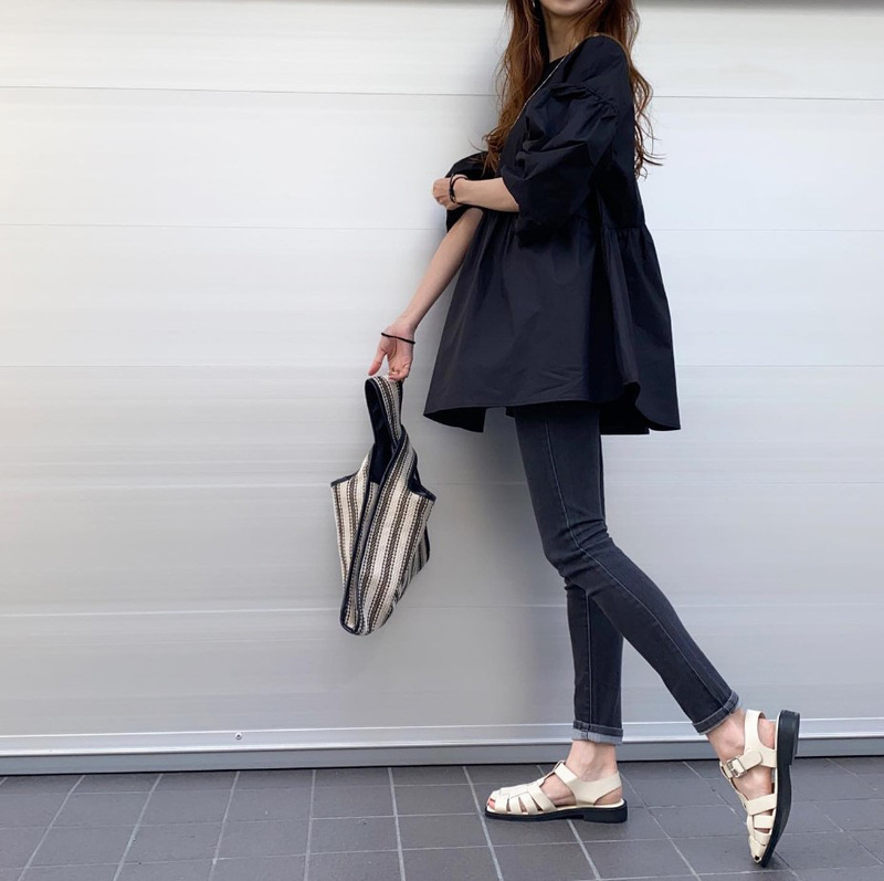 In-Stock Japanese-Style Loose Lantern Sleeve Shirt for Export to Japan Via Rakuten, Instagram, and Amazon