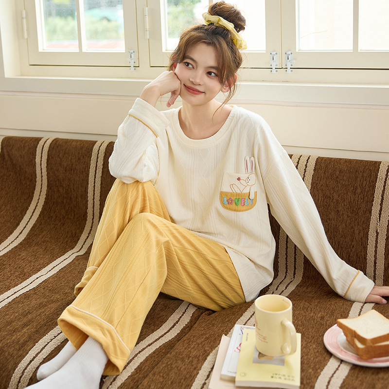 2025睡衣女士春秋长袖薄款大码甜美卡通休闲夏季可外穿家居服套装|undefined