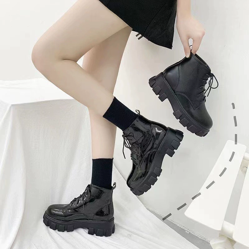 Мартенсы, универсальные демисезонные low boots на платформе, корейский стиль