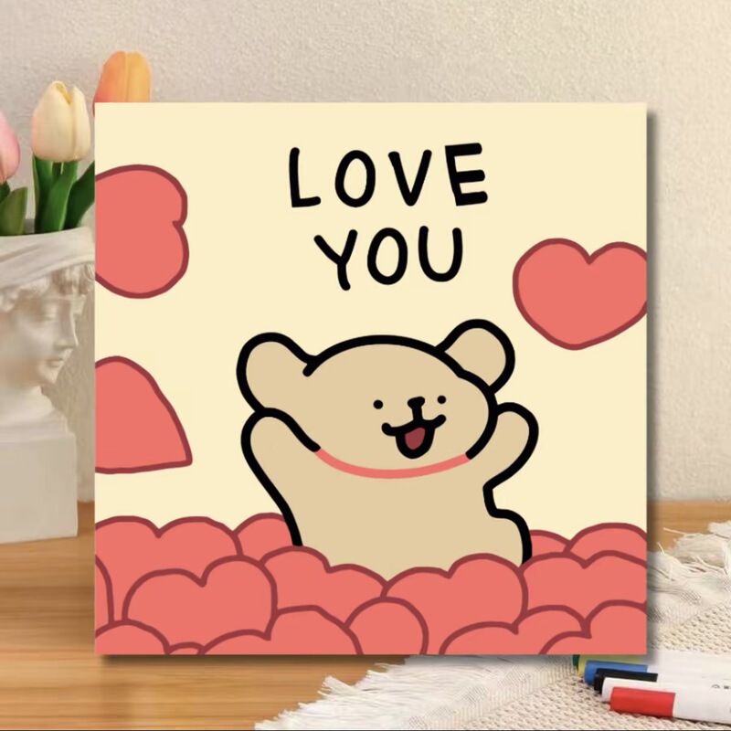 ライン子犬デジタル油絵 diy 手描き落書き漫画かわいい癒しの装飾メーカー卸売|undefined