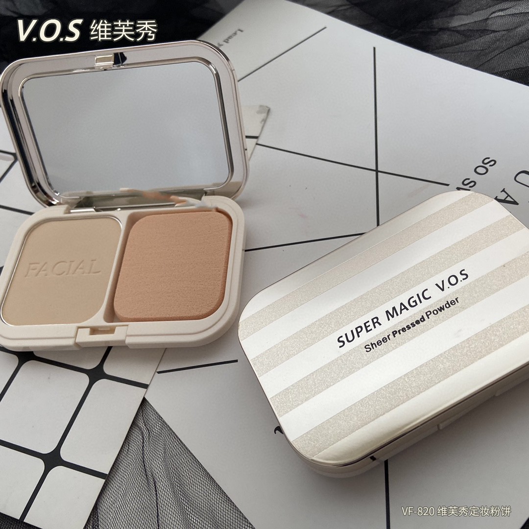 国货品牌维芙秀定妆粉饼干湿两用轻薄通透遮暇提亮服帖防水持久