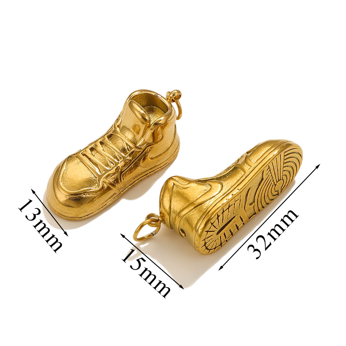 Zapatos de acero inoxidable 3D colgantes de gancho colgantes de acero DIY marca de moda collares bolsos colgantes accesorios de joyería