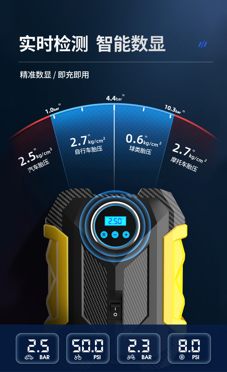 Car Air Pump 12V Portable Tire Inflator Digital Tire Pressure Gauge Electric Air Pump Car Air Pump