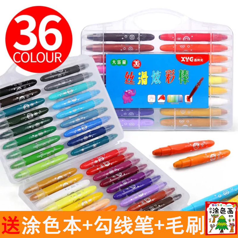 まぶしい色の棒の単一の水溶性のシルクの滑りやすい油絵の棒の補色の単一の単色の彩色の棒のばら積みの補色の回転のクレヨン|undefined
