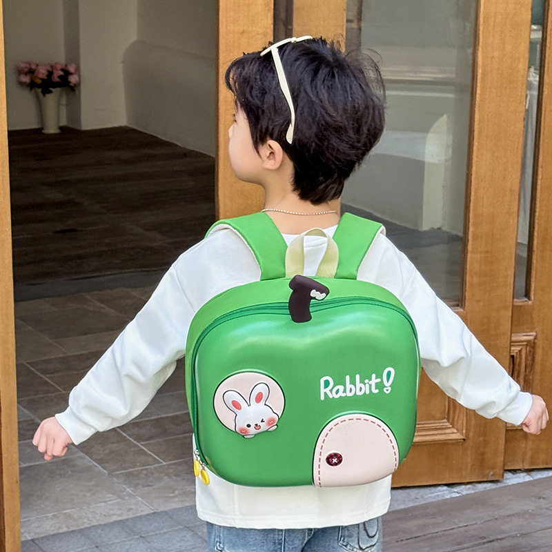 Mochila de dibujos animados para niños y niñas encantadora manzana en forma de jardín de infantes mochila de niños de cáscara de huevo ligera mochila