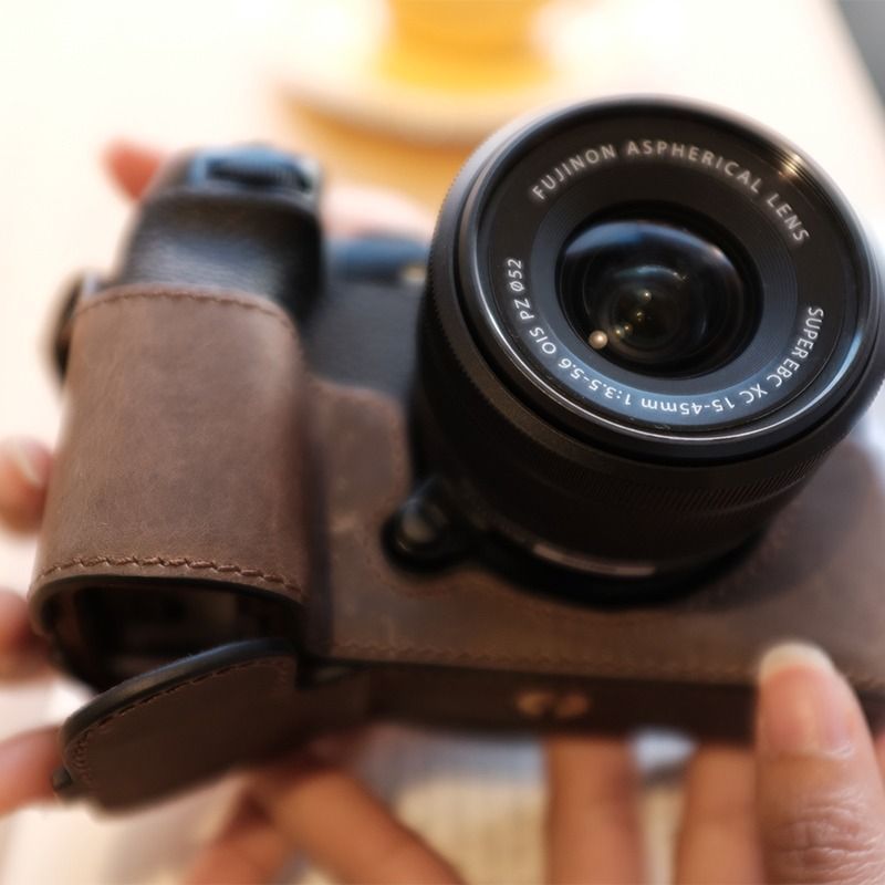 FUJI XT5 XT30 XS20 XS10 카메라 보호 케이스 가죽 레트로 COWHIDE 카메라 케이스 크로스 바디 숄더 스트랩 남성용
