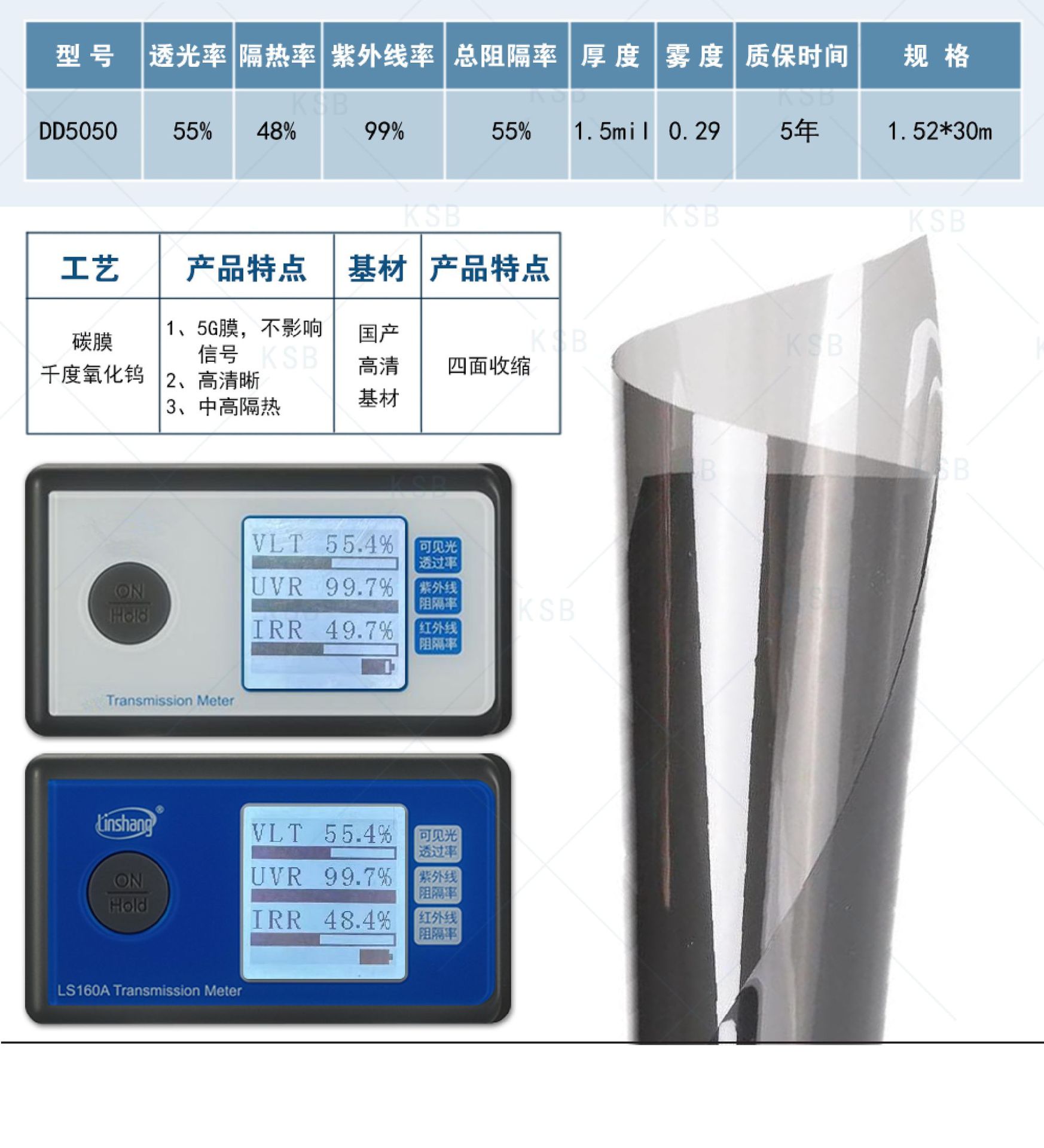 Car Film, Solar Film, Carbon Film, Four-Sided Shrinkage, Heat Insulation, Explosion-Proof Film, Window Film, Full Car Film, Factory Direct Sales and Wholesale