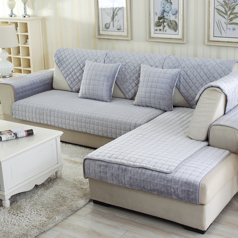 플란넬 사각형 간단한 가장자리 라이트 그레이