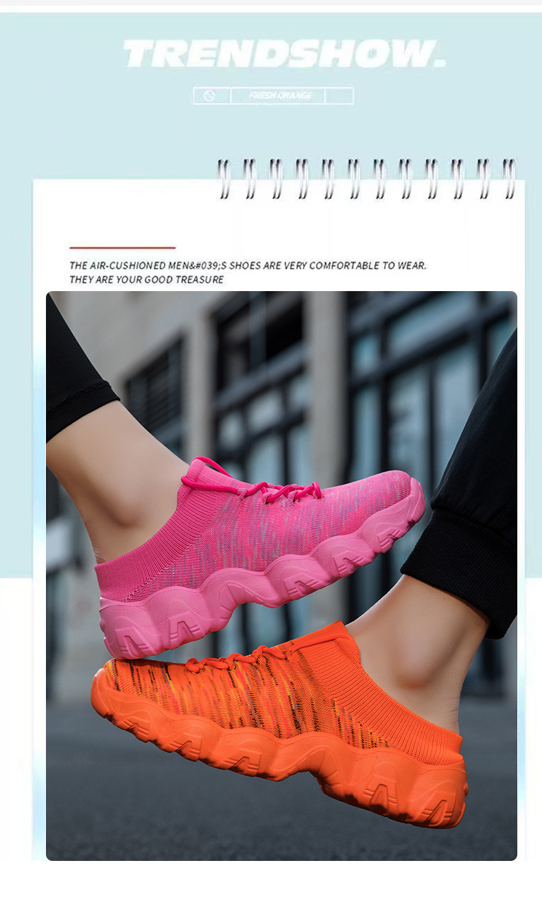 Summer Cross-border Large-size Versatile Fly-knit Breathable Lightweight Sports Casual Couples Outdoor Walking_vogvips.com
